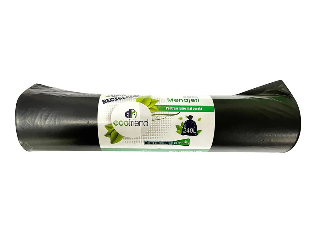 Saci menaj 240 l (115 x 130) 30 microni 10 buc/rolă LDPE
