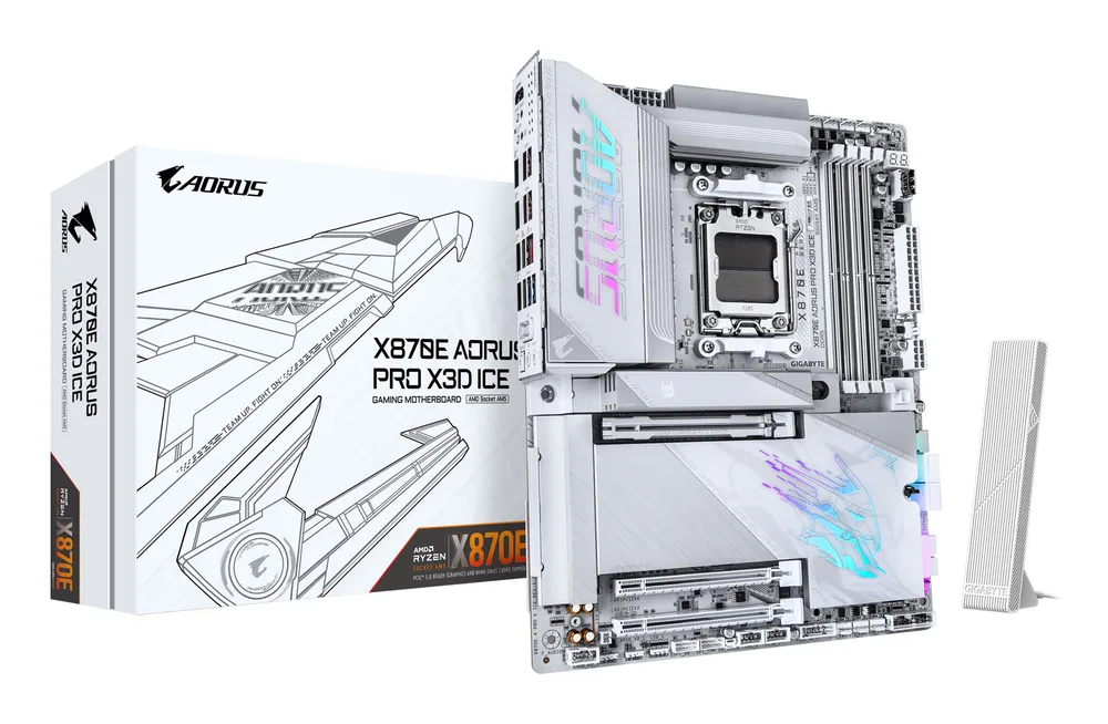 Placa de baza Gigabyte X870E AORUS PRO X3D ICE, Socket AM5, DDR5, ATX