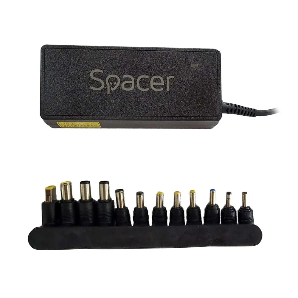 ALIMENTATOR Notebook Universal AC-DC, SPACER, 90W comutare automata tensiune - compatibil cu majoritatea NB, 12 tipuri de mufe, DC15/16/19/19.5/20V, SPNA-UNIV-12