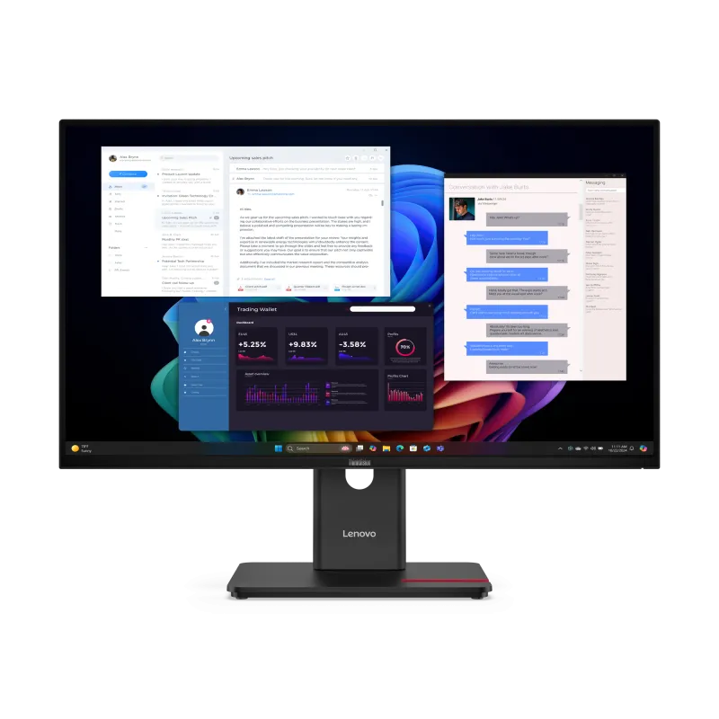 Lenovo Monitor ThinkVision T27UD-40 27" IPS 4K UHD 4ms 350cd 1500:1 60Hz Dock HUB Tilt Swivel Lift Pivot