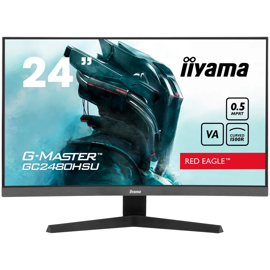 IIYAMA Monitor LED GC2480HSU-B1 23.6" VA Curved 1920 x 1080 180Hz 300 cd/m 3000:1 HDMI DP USB HUB Tilt "GC2480HSU-B1" (timbru verde 7 lei)