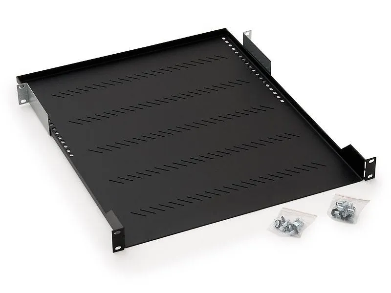 Raft fix perforat Triton 19" 1U/350 capacitate incarcare 40kg, negru