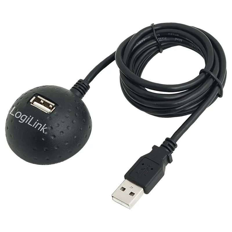 CABLU USB LOGILINK prelungitor, USB 2.0 (T) la USB 2.0 (M), 1.5m, negru