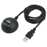 CABLU USB LOGILINK prelungitor, USB 2.0 (T) la USB 2.0 (M), 1.5m, negru