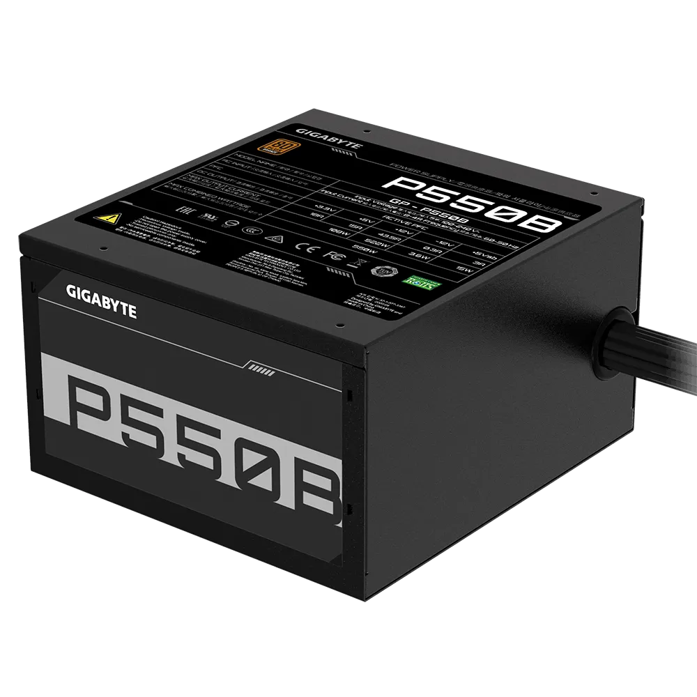 SURSA GIGABYTE , 550 W, ATX 12V V2.31, fan 120 mm x 1, 80 Plus Bronze, GP-P550B