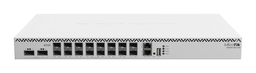 MIKROTIK CRS518-16XS-2XQ-RM 16x25G SFP 28 port 2x100G QSFP28 port RouterOS L6 1U rackmount Cloud Switch