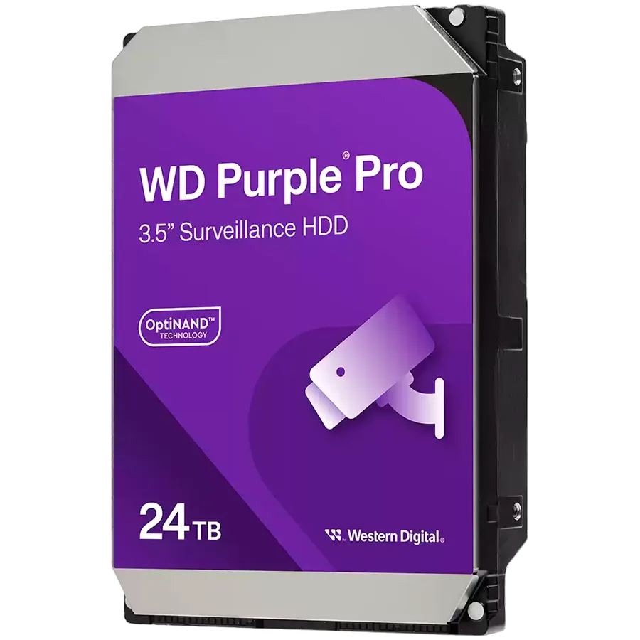 HDD Video Surveillance WD Purple Pro 24TB CMR, 3.5'', 512MB, 7200 RPM, SATA, TBW: 550