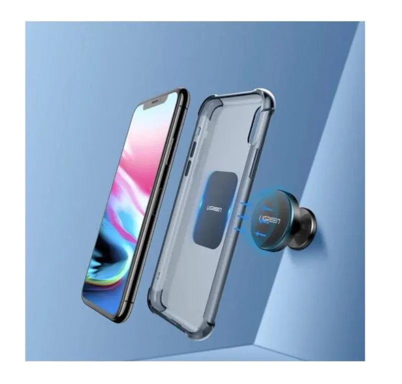 PLACUTE METALICE Ugreen, LP123, pentru prindere magnetica a smartphone-urilor, pachetul contine 2 buc, negru 30836