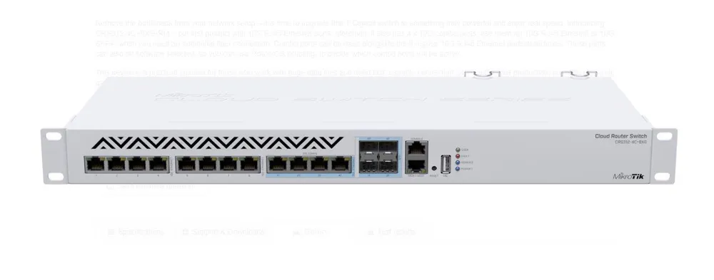 Mikrotik CRS312-4C+8XG-RM switch-uri L3 10G Ethernet (100/1000/10000) 1U Alb