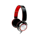 CASTI Spacer, cu fir, standard, utilizare multimedia, microfon pe fir, pliabile, banda ajustabila, rosu&negru, SPHS-SILVER