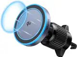 SUPORT AUTO si INCARCATOR wireless Ugreen, "W708" magnetic, incarcare maxim 15W, prindere grilaj ventilatie, negru "35970" (timbru verde 0.18 lei) - 6941876239702