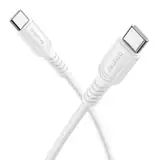 CABLU alimentare si date Borofone "BX116", Fast Charging Data Cable pt. smartphone, USB Type-C la USB Type-C, 60W, 1m, alb "6941991119842" (timbru verde 0.18 lei)