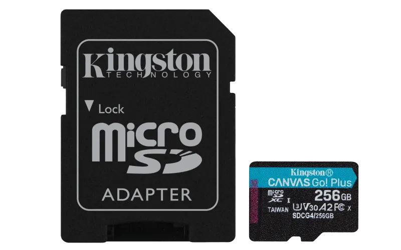 CARD MEMORIE microSDXC Canvas Go Plus Gen4 200MB/s A2 U3 V30 Card + Adapter "SDCG4/256GB