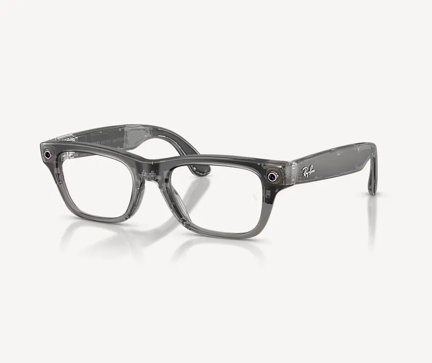 Ray-Ban Meta Blayzer Optics Gen 2 Universal Fit Matte Transparent Ice Grey Demo Lens 50-19