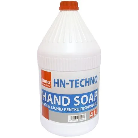 Sapun lichid pentru dozator cu glicerina si miros placut Sano HN Techno 4L Sapun lichid 4 L Sano HN Techno