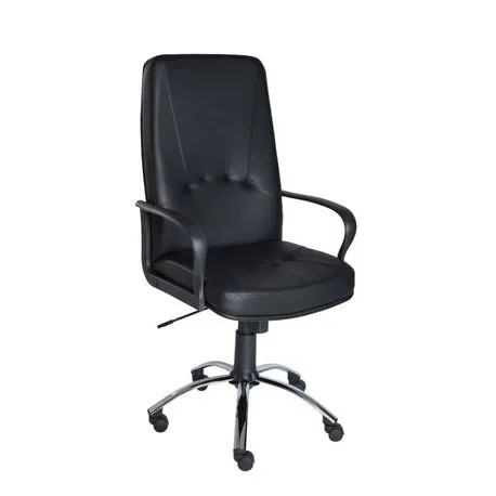 Scaun directorial ergonomic piele sintetică stea cromată negru Ergo