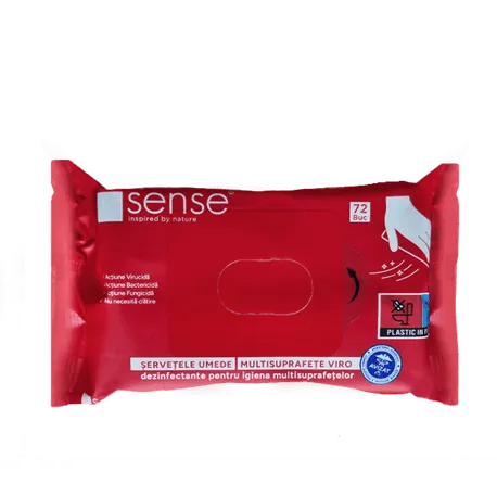 SERVETELE UMEDE DEZINFECT PT SUPRAFETE 72BUC SENSE