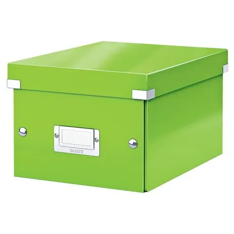 Cutie depozitare pliabila Leitz WOW Click & Store carton laminat cu capac 22x16x28 cm verde