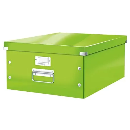 Cutie depozitare pliabila Leitz WOW Click & Store carton laminat cu capac si maner 36x20x48 cm verde