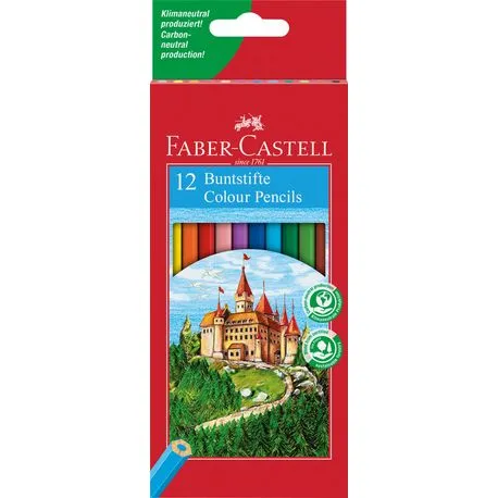 Creioane colorate hexagonale Faber-Castell 12 culori/set