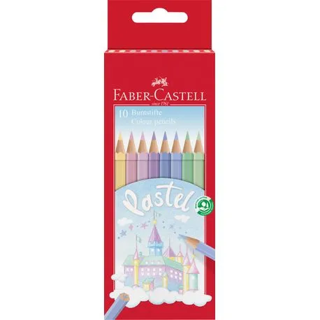 Creioane colorate pastel 10 culori Faber-Castell