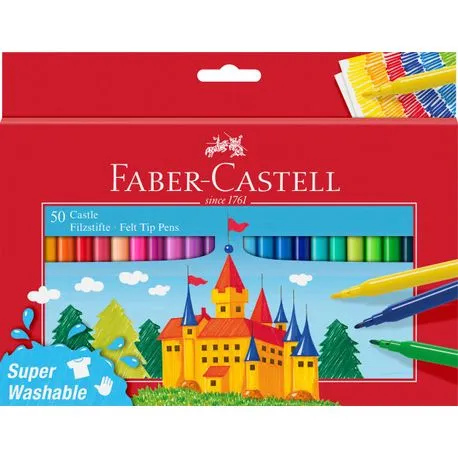 Carioci Faber- Castell 50 culori superlavabile Carioci 50 culori Faber-Castell