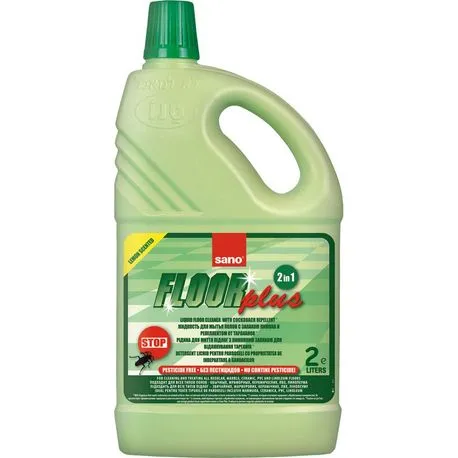 Detergent pentru pardoseli Sano Floor Plus, Lemon, 2l, 2in1, concentrat