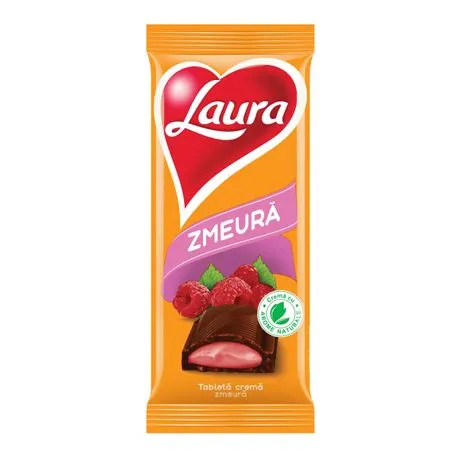 Ciocolata Laura cu crema de zmeura 92 g