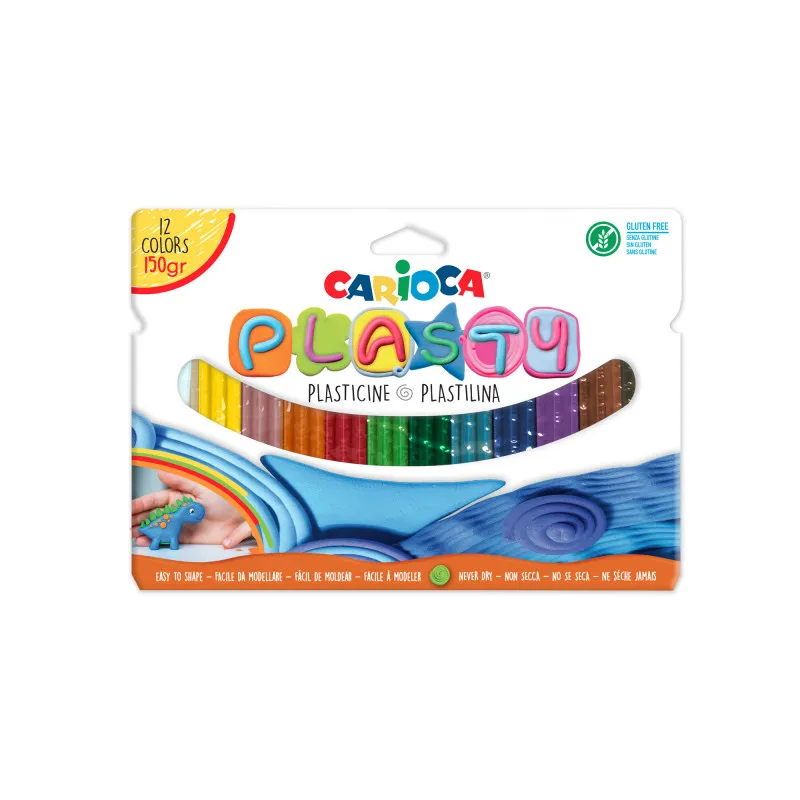 PLASTILINA CARIOCA PLASTY 12CUL 150GR