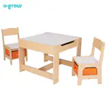Set masuta si 2 scaune , lemn natur, U-Grow