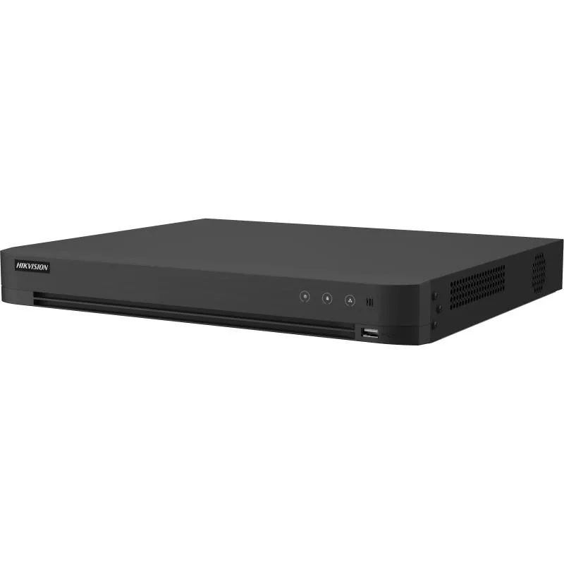 DVR Hikvision AcuSense 16 canale 5MP IDS-7216HUHI-M2/XT, H.265 Pro+/H.265 Pro/H.265/H.264+/H.264 video compression, BNC interface (1.0 Vp-p, 75 Ω), supporting coaxitron connection, up to 32-ch IP camera inputs(up to 8MP), pana la 4K/8MP @ 8fps(1-ch); 3K/5MP @12fps encoding capability, intrari