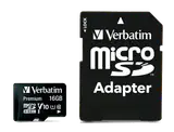 Card Verbatim MICRO SDHC 16GB CLASS 10 INCL ADAPTOR 44082