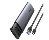 RACK extern Ugreen, CM400 pt SSD M.2 NGFF SATA compatibile cu form factor 2280, 2260, 2242 si 2230, cablu inclus de 50 cm USB Type-C la USB Type-C, 5Gbps, aluminiu, gri 10903