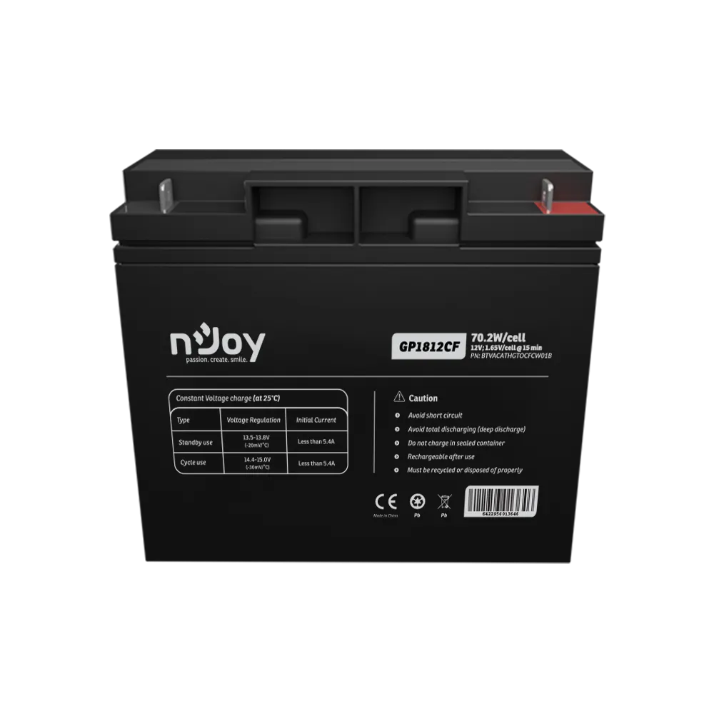 Baterie UPS nJoy GP1812CF 12 V 18 A Borne F3 BTVACATHGTOCFCW01B