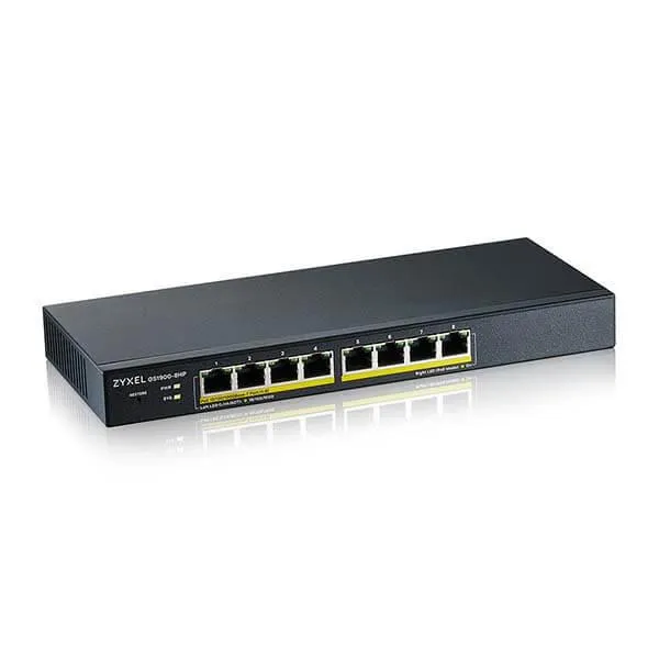 Zyxel GS1900-8HP v3 PoE Gestionate L2 Gigabit Ethernet (10/100/1000) Power over Ethernet (PoE) Suport Negru