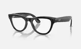 Ray-Ban Meta Skyler Gen 1 High Bridge Fit Shiny Black Clear/ Cerulean Blue Transitions 52-20
