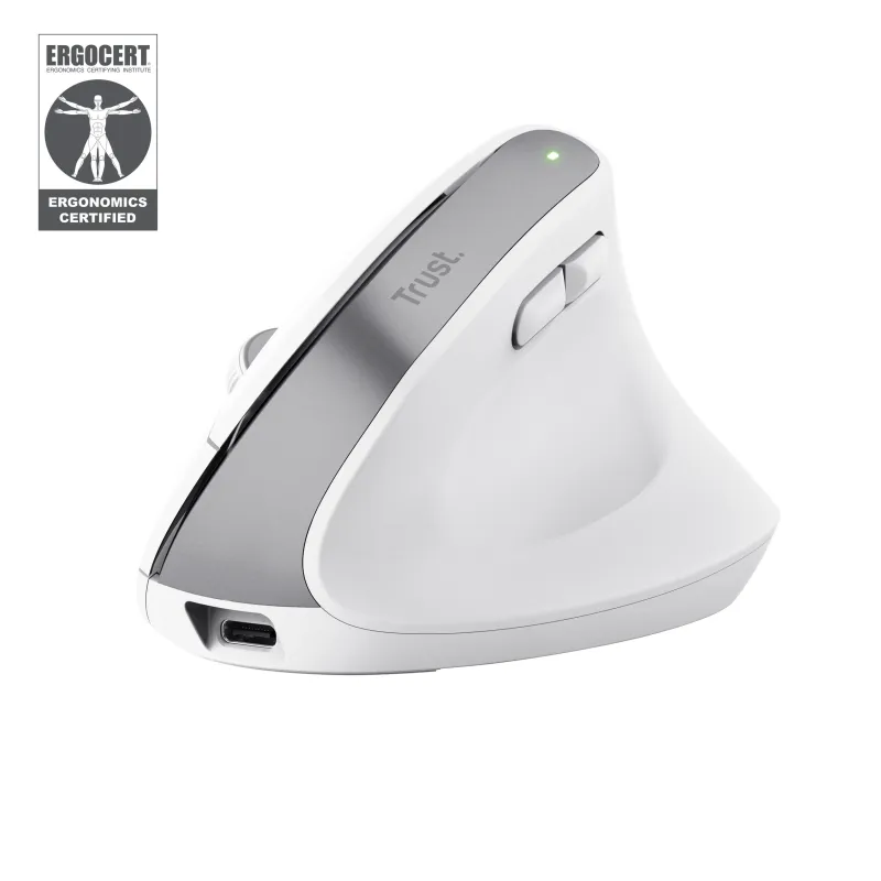 Mouse Wireless TRUST Bayo+, 2400 DPI, Alb
