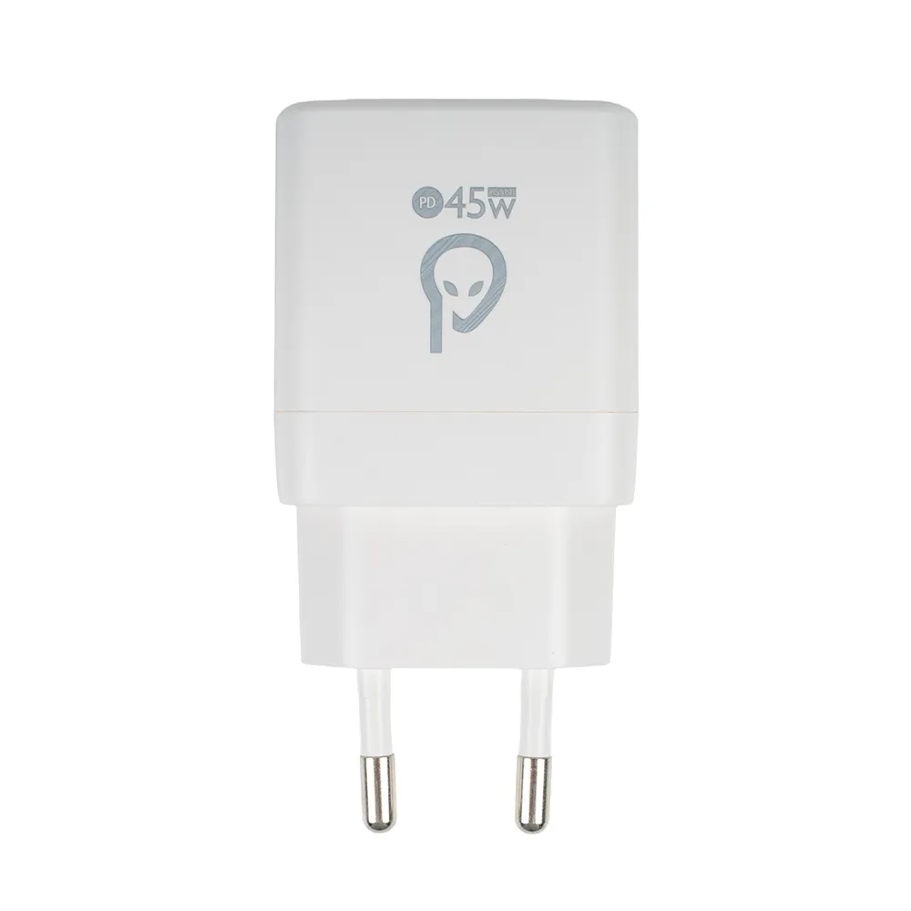 ALIMENTATOR retea SPACER Power Delivery, GaN, 2 x USB Type-C PD (max 45W) "SPAR-TYPECQ-03" (timbru verde 0.18 lei)