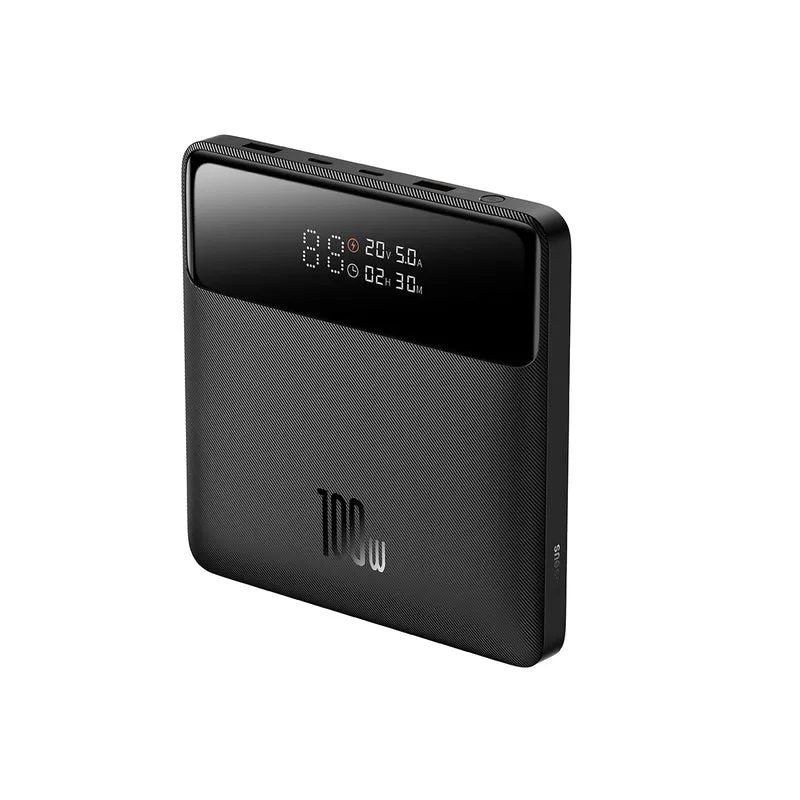POWER BANK Baseus Blade, 20000mAh, PD 100W, ultra thin, 2 x USB; 2 x USB Type-C, display digital pt. status baterie, total 5A, negru, "PPBL000301" (timbru verde 0.98 lei) - 6932172628031
