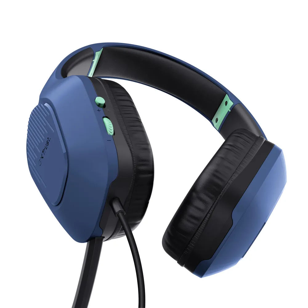 Casti cu fir Trust GXT 415B Zirox albast "TR-24991" (timbru verde 0.18 lei)