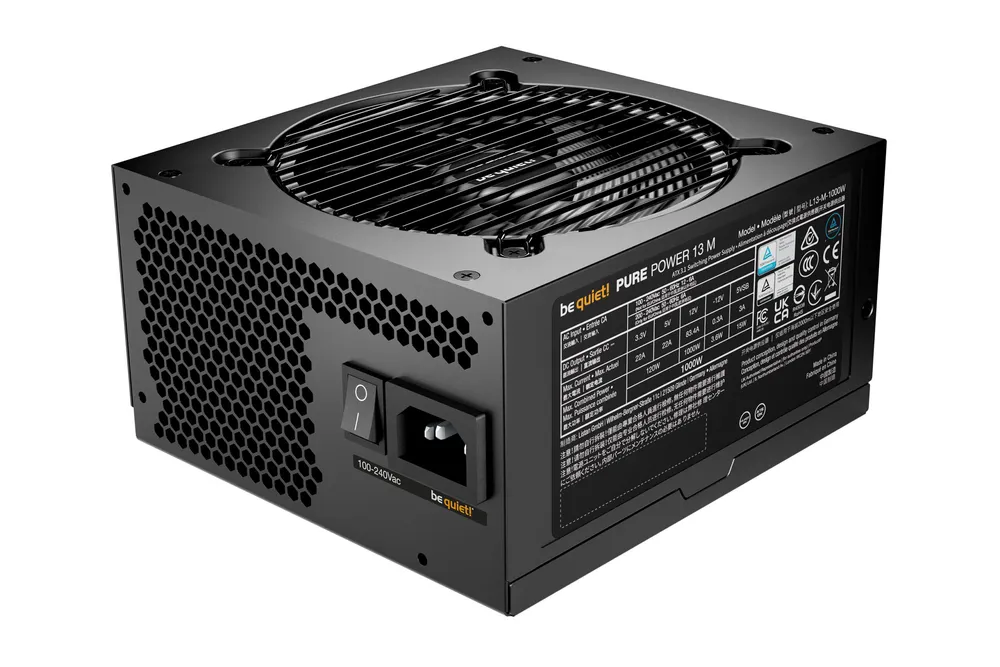 SURSA be quiet "PURE&nbsp;POWER 13 M", 1000W,  certificare 80 Plus Gold, modulara, LLC + SR + DC/DC,  fan 120mm, negru, "BP028EU" (timbru verde 2 lei)
