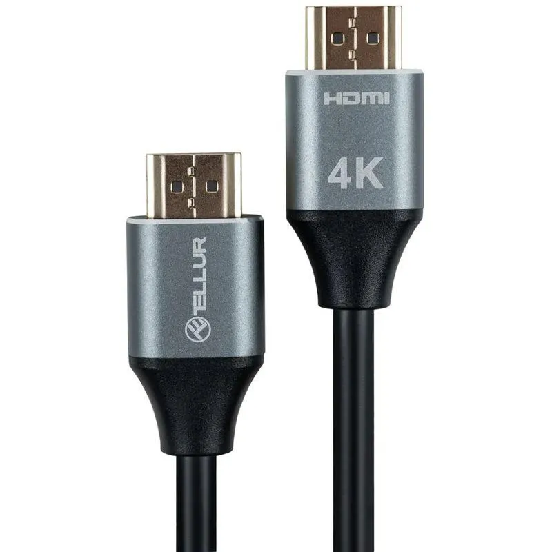 Cablu High Speed HDMI 2.0 Tellur, 4K, 18Gbps, tata-tata, Ethernet, aurit, 1.5m, negru