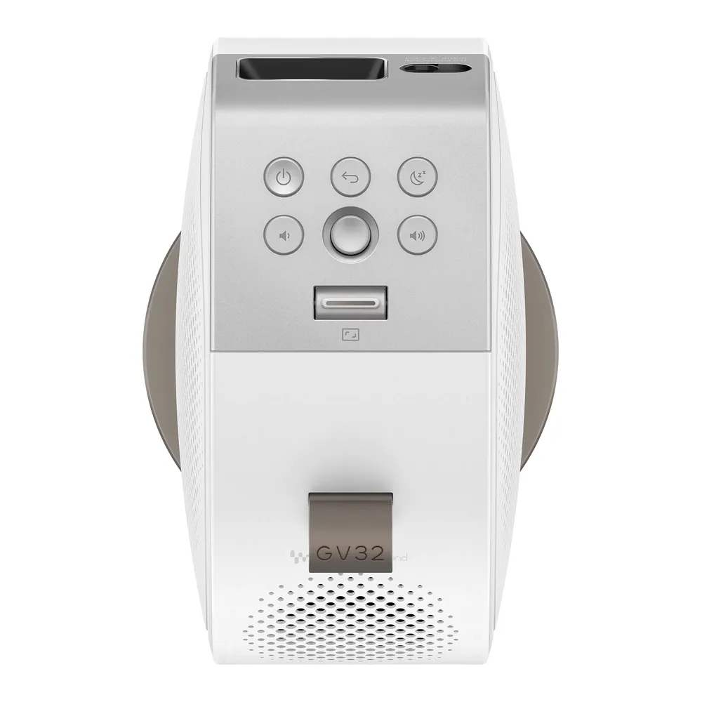 Videoproiector BenQ GV32, FHD home cinema, 500 lumeni, portabil, proiectare pe tavan, 16:9, 100.000:1, LED 20.000- 30.000 ore, HDMI, USB tip A, USB tip C, boxe 2*4W, Woofer 10W, telecomanda cu baterie, cablu 1.8 m, Smart Home, Google TV (Android 11) integrat, Bluetooth 5.0, AirPlay, Google Cast, 1.6
