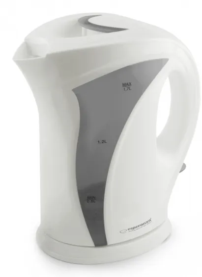 Fierbator electric Esperanza Iguazu EKK018E 2200W 1.7l Alb/Gri "EKK018E" (timbru verde 0.8 lei)