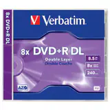 DVD+R VERBATIM  8.5GB, 240min, viteza 8x, set 5 buc, Double Layer, carcasa, Matt Silver , 43541
