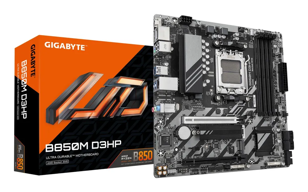 Placa de baza GIGABYTE B850M D3HP, Socket AM5, 4x DDR5, 2x DisplayPort