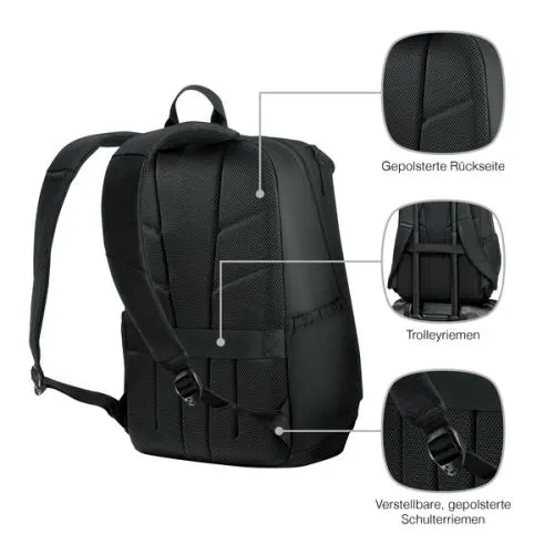 Wenger, UrbanOne, UrbanOne Backpack, 15.6" Laptop Backpack, Black "653889"
