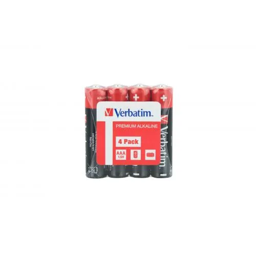 BATERIE VERBATIM AAA (R3), 1.5V alcalina, 4 buc., shrink wrap